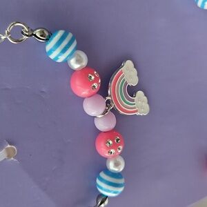 Claire's Rainbow Bracelet and Necklace Set NWTS